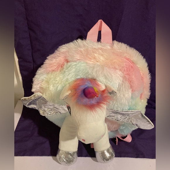 Kawaii Fuzzy Unicorn Mini Backpack - Picture 4 of 5